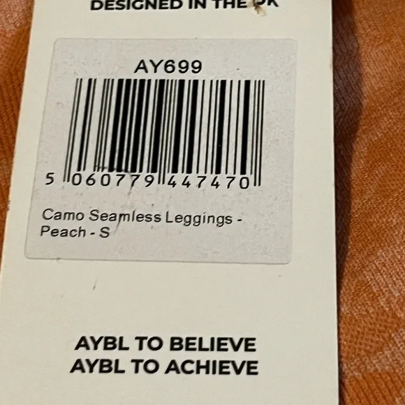 AYBL CAMO SEAMLESS LEGGING Peach Sz Small Women #BEAYBL - Picture 9 of 9